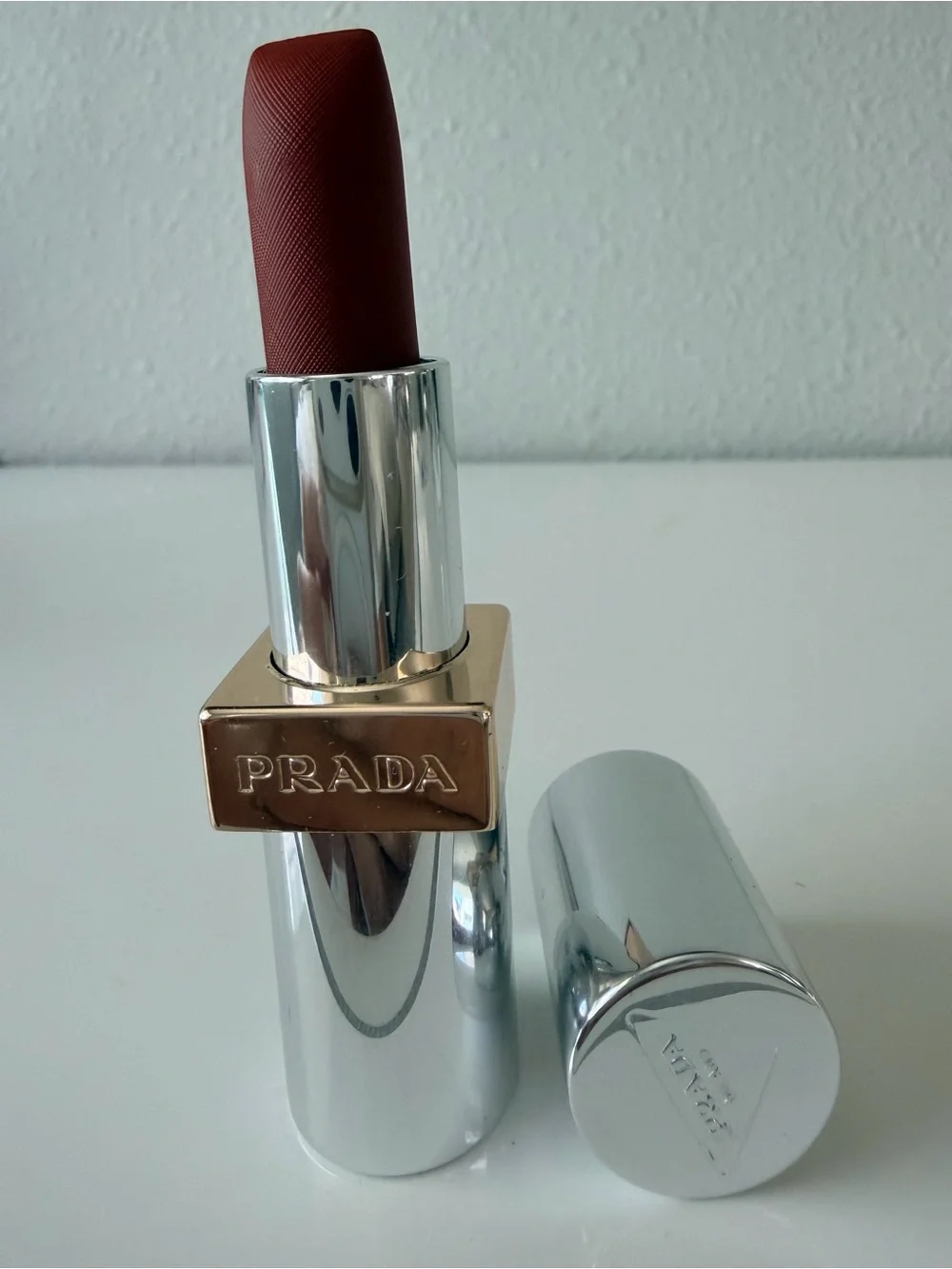 Prada Monochrome Hyper Matte Lipstick in Brown - B03 Mahogany